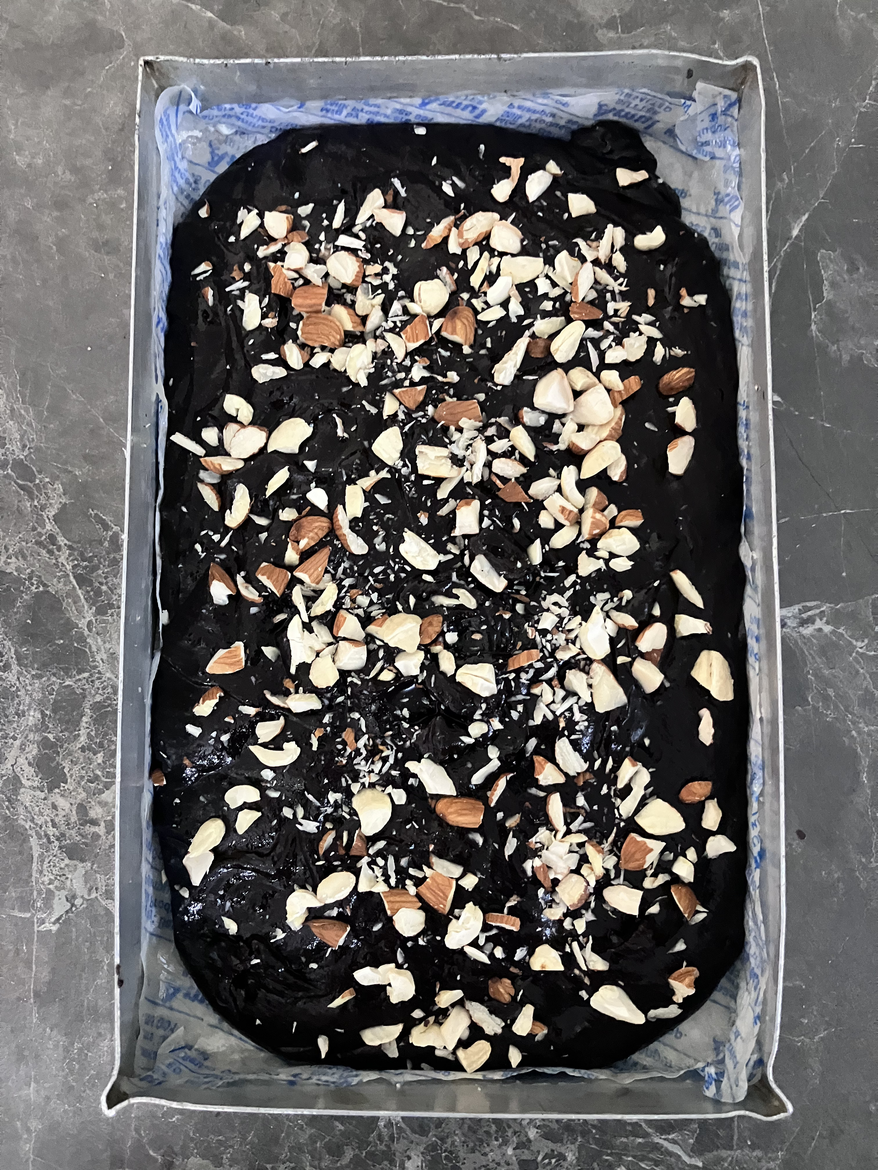 Fudgy Dark Chocolate Almond Brownies